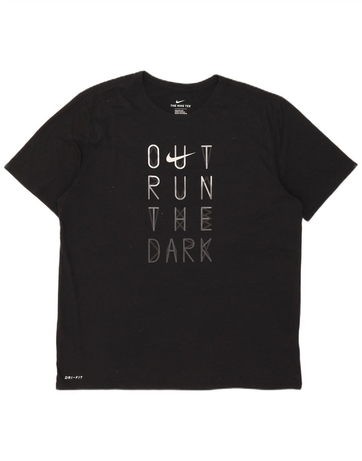 Nike Hommes Dri Fit Graphic T-Shirt Top XL Noir Polyester