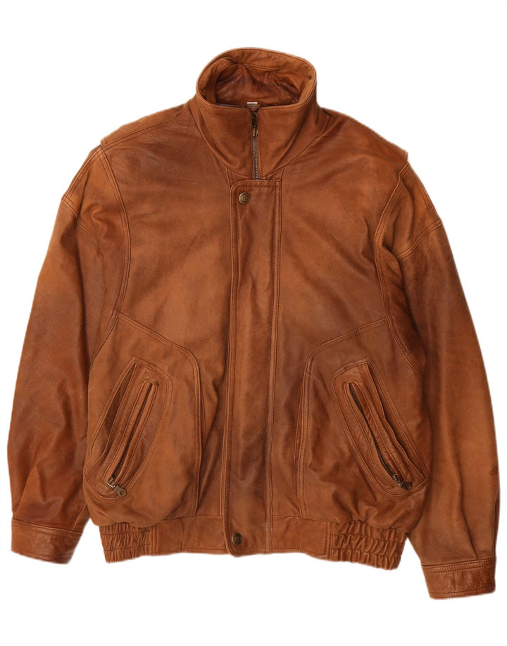 CARLO COMBERTI Veste en Cuir Homme IT 48 Cuir Marron Moyen