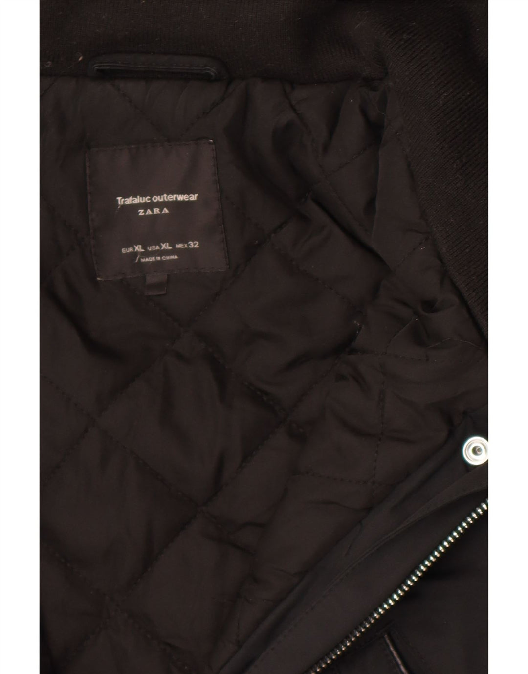 Zara Veste coupe-vent à capuche pour femme UK 18 XL Noir Polyester