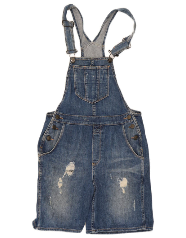 Fat Face Salopette en jean vieilli pour femme UK 6 XS W28 Bleu moyen