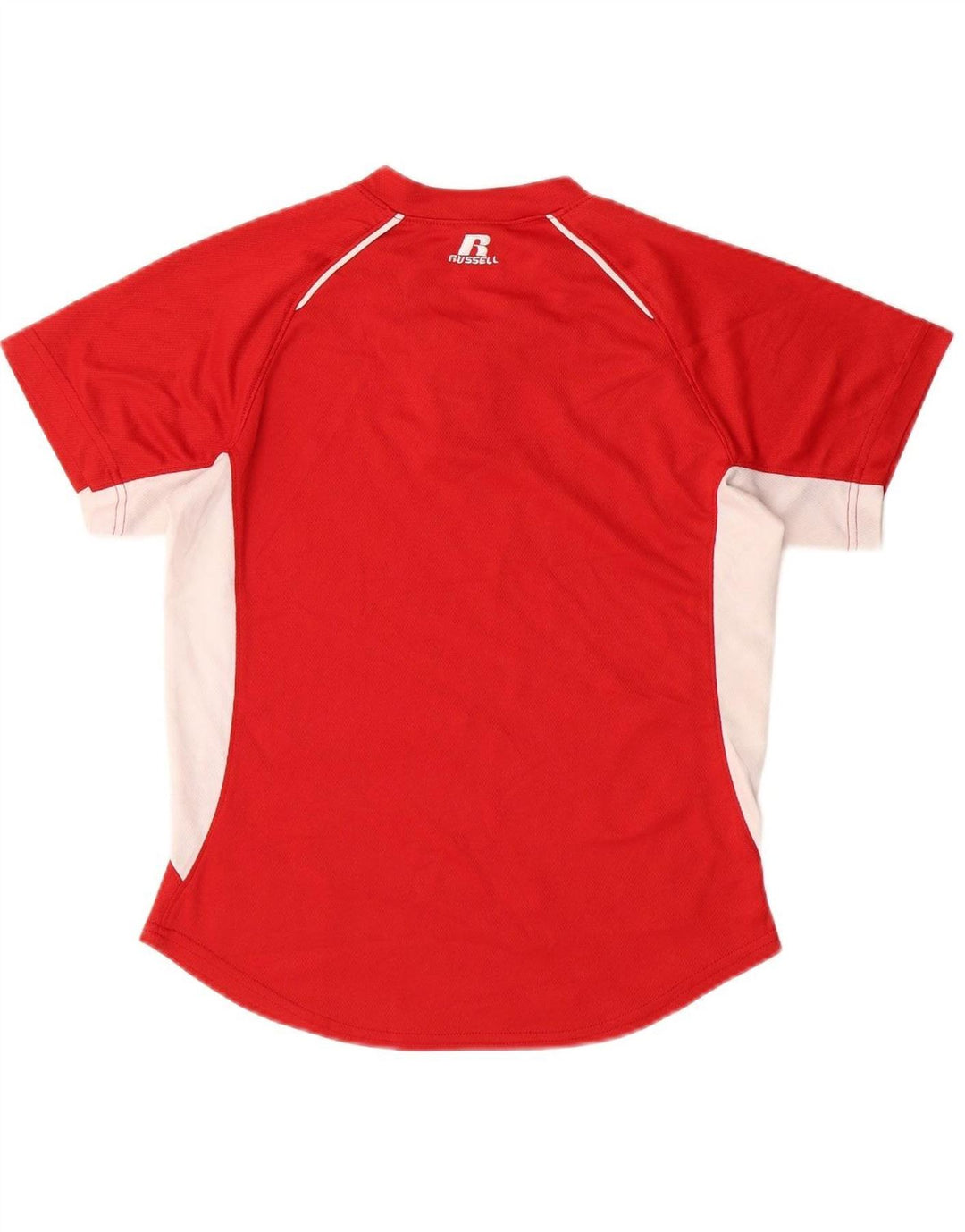 RUSSELL ATHLETIC Boys T-Shirt Top 10-11 Years Medium Red Colourblock