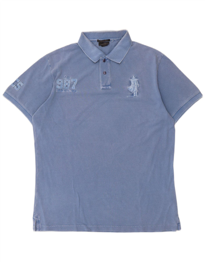 Marlboro Classics Polo graphique homme grand bleu coton