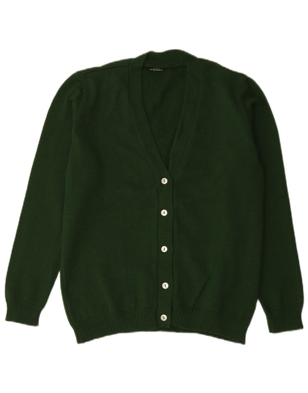 vintage Femme Cardigan Pull UK 14 Grand Vert