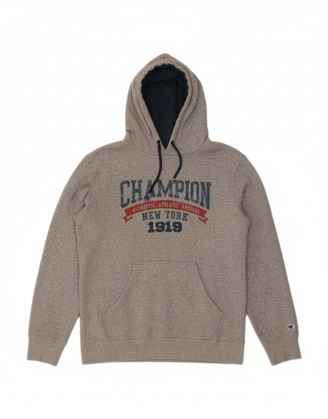 CHAMPION Mens Graphic Hoodie Jumper Medium Grey