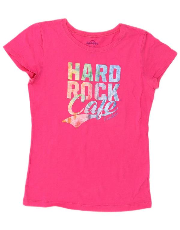 Hard Rock Cafe Girls London Graphic T-Shirt Top 11-12 ans Grand Rose