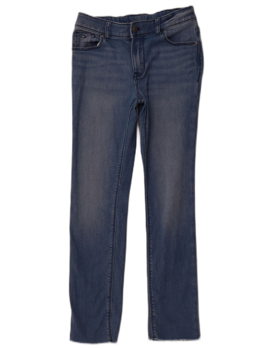 TOMMY HILFIGER Jean droit fille 9-10 ans W24 L25 bleu marine coton