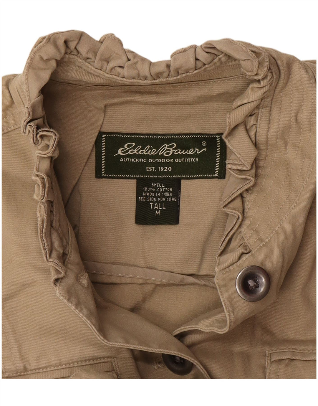 Eddie Bauer Veste blazer haute pour femme UK 12 coton beige moyen
