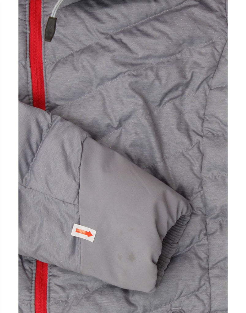 COLUMBIA Womens Omni-Heat Hooded Padded Jacket UK 10 Small Grey Polyester Vintage Columbia and Second-Hand Columbia from Messina Hembry 