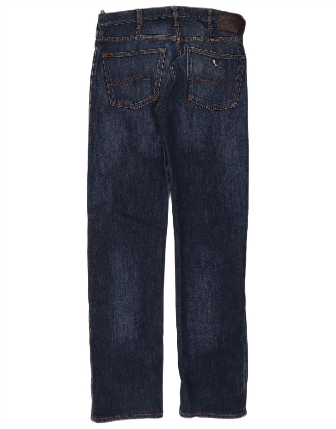 Armani Jean droit coupe droite W30 L32 bleu marine en coton pour homme
