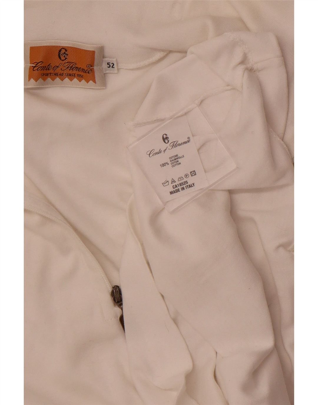 CONTE OF FLORENCE Haut de survêtement à col zippé pour femme IT 52 2XL Blanc