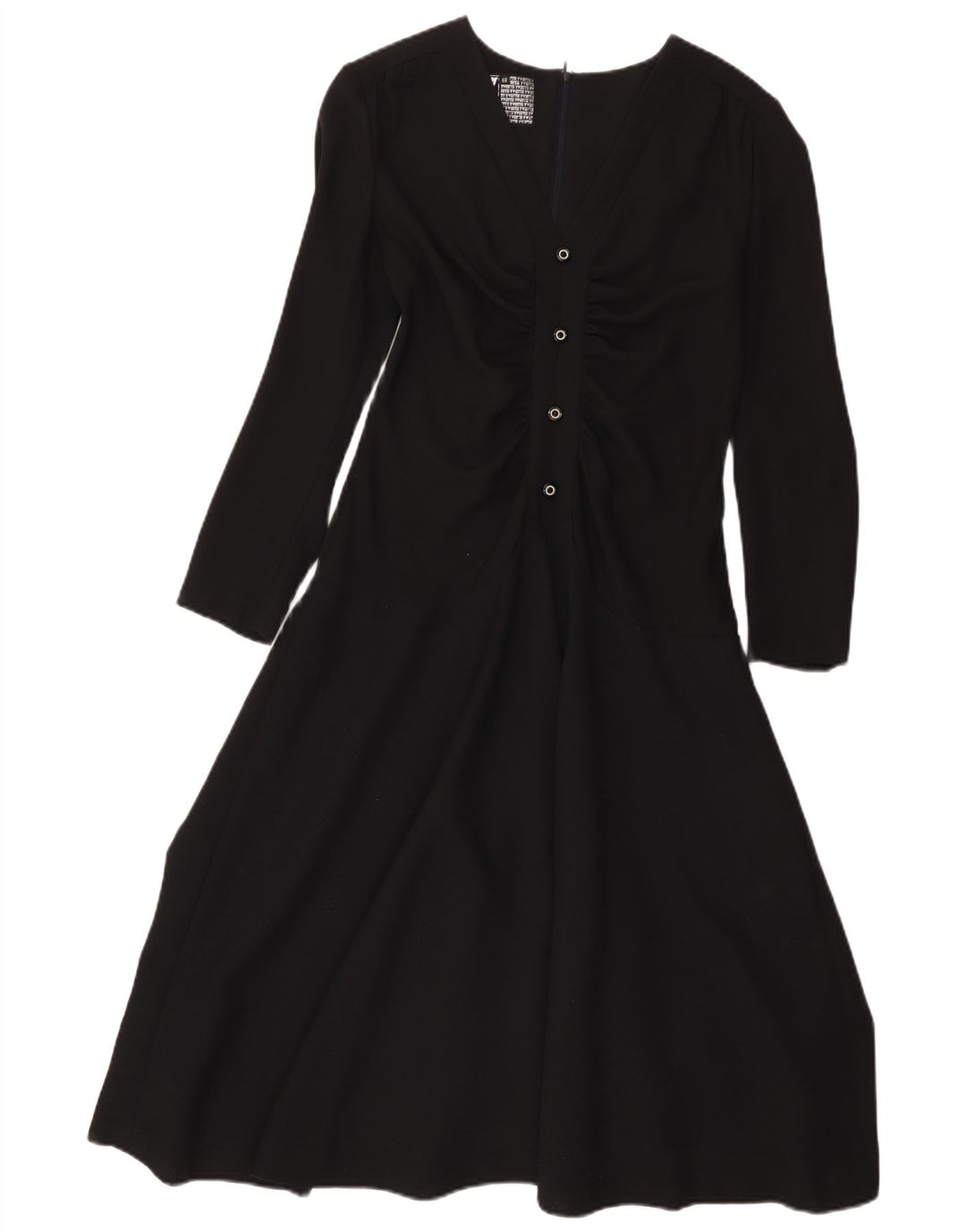 Yvette Robe trapèze à manches longues pour femme EU 40 en acétate noir moyen