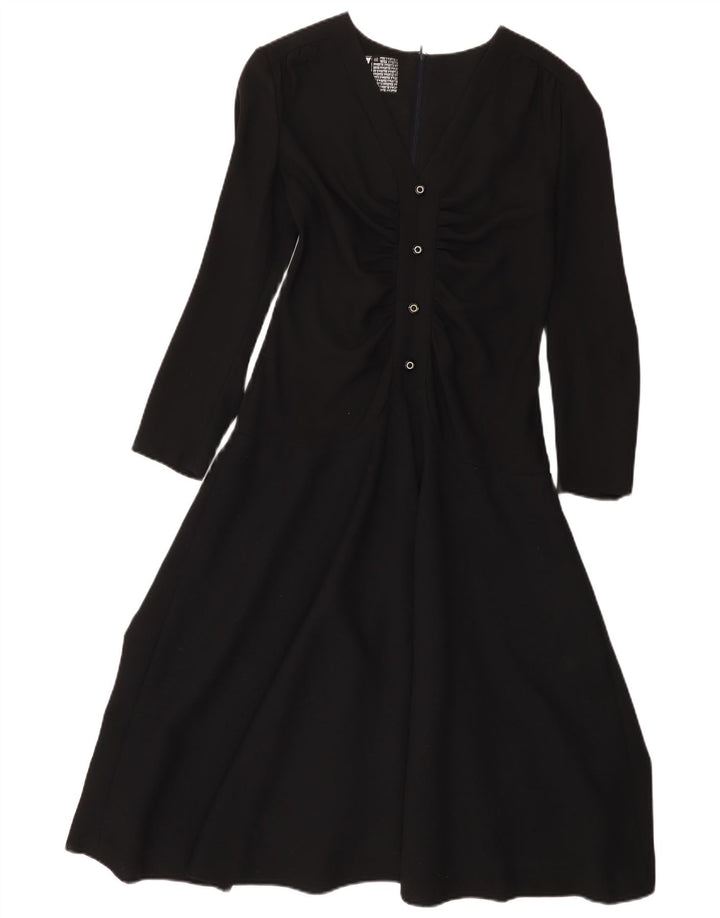 Yvette Robe trapèze à manches longues pour femme EU 40 en acétate noir moyen