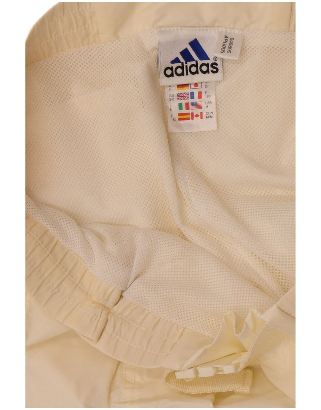 Adidas Pantalon imperméable pour homme Large en polyamide blanc cassé