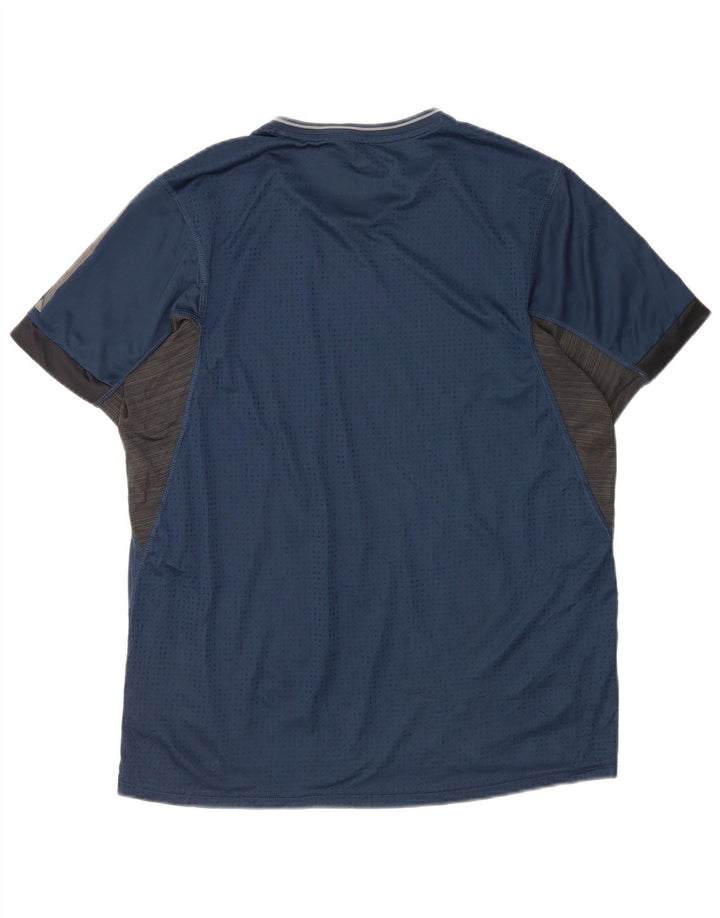 Adidas Hommes Climacool T-Shirt Haut Large Bleu Marine Pinstripe Polyester