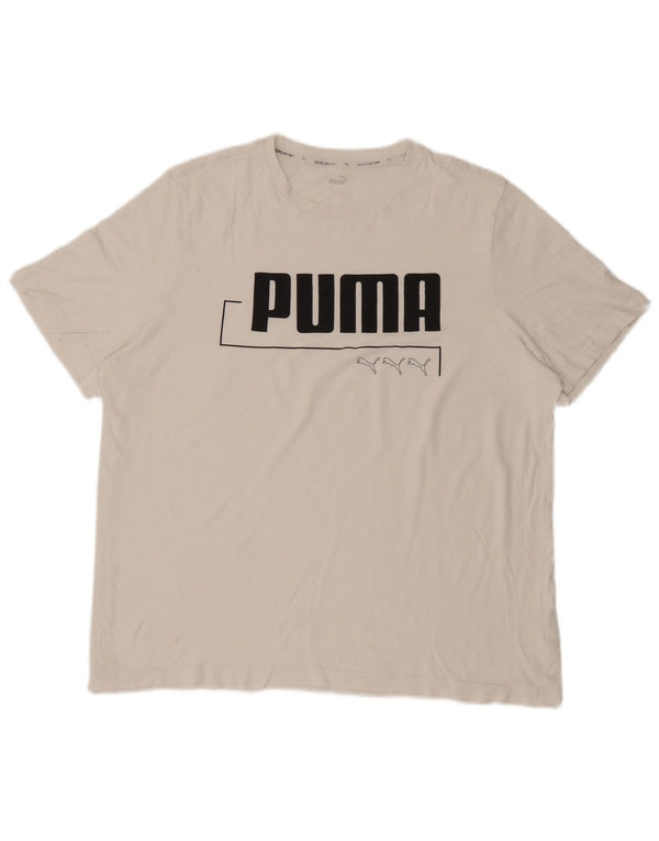 Puma T-Shirt Graphique Top XL Homme Blanc Coton