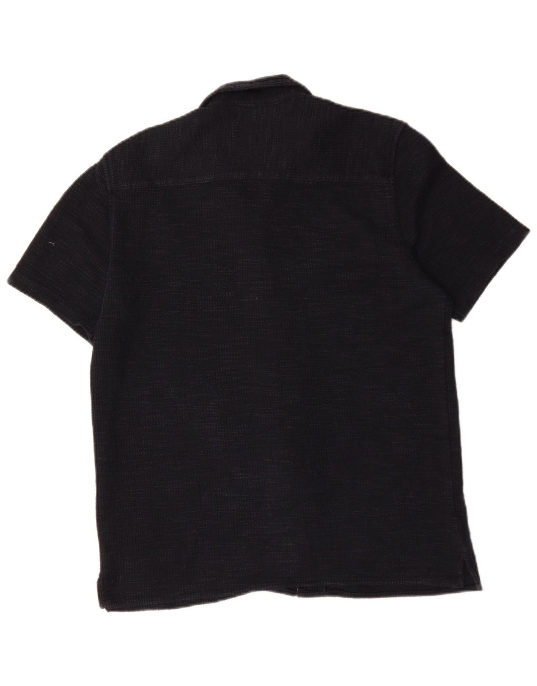 Zara Chemise En Flanelle À Manches Courtes Homme Bleu Marine Moyen Coton