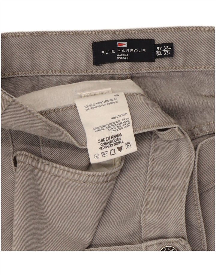 Marks & Spencer Jean droit Blue Harbor homme W38 L33 coton gris