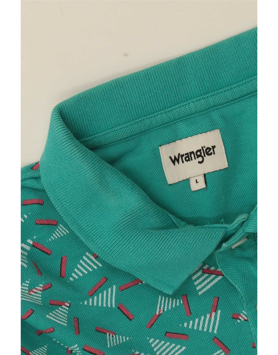 Wrangler Polo Homme Grand Turquoise Géométrique