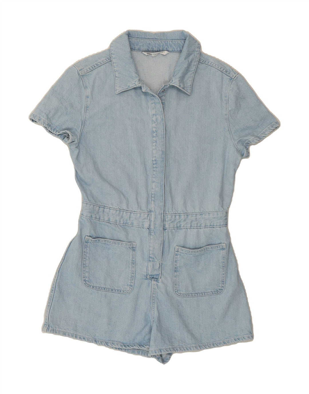 ZARA Womens Denim Playsuit UK 16 Large  Blue Vintage Zara and Second-Hand Zara from Messina Hembry 