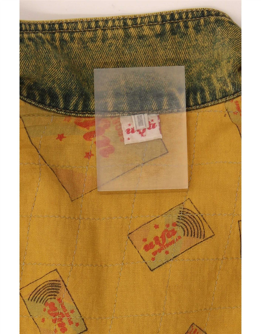 Ulfa Mens Loose Fit Denim Jacket UK 38 Coton Jaune Moyen Années 80