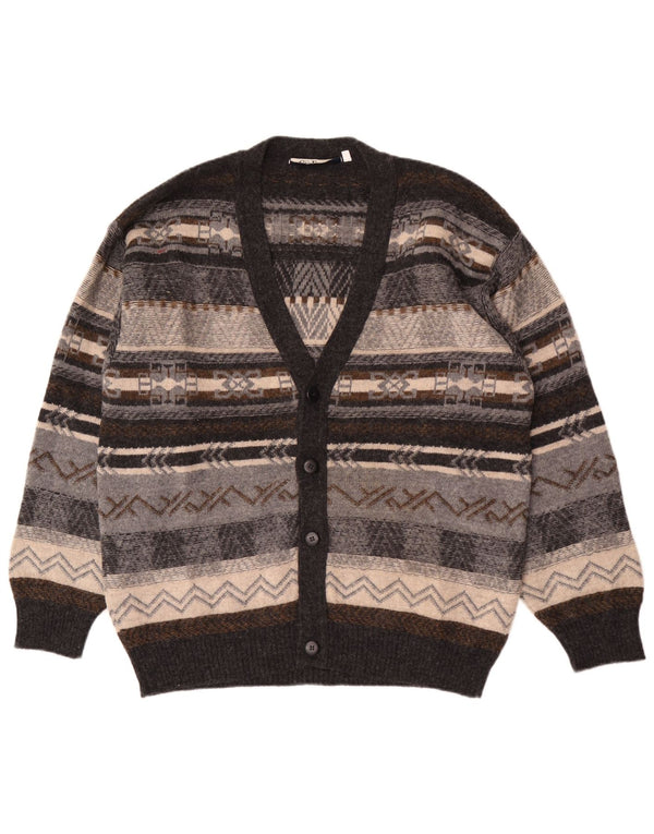 Gioferrari Pull Cardigan Homme IT 54 XL Gris Géométrique Laine