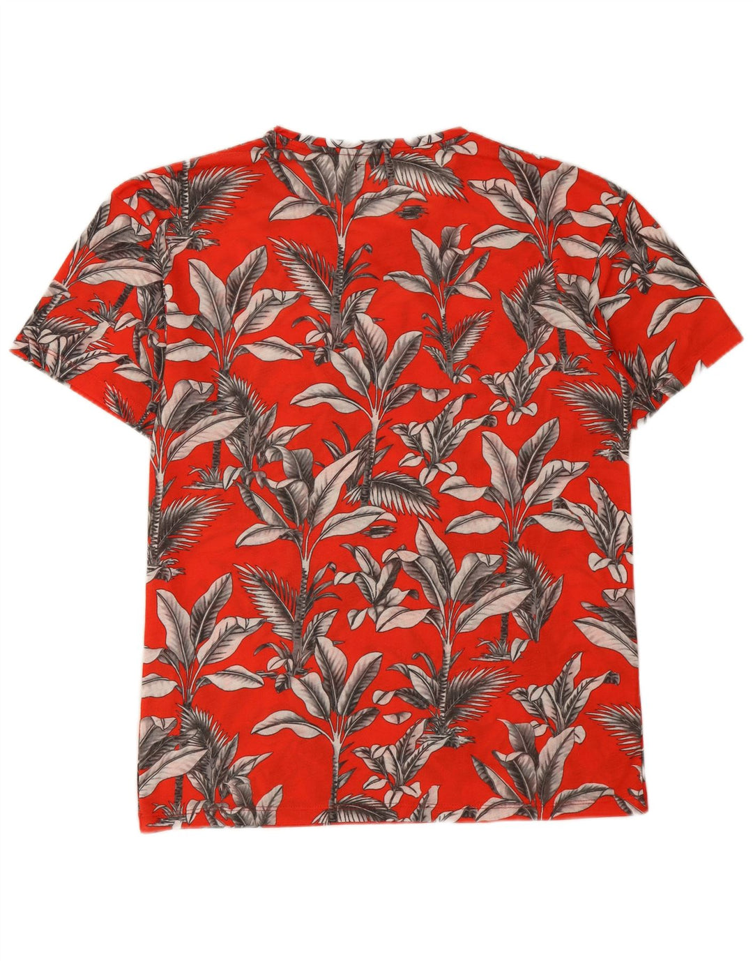Zara T-Shirt Homme Haut Large Rouge Floral