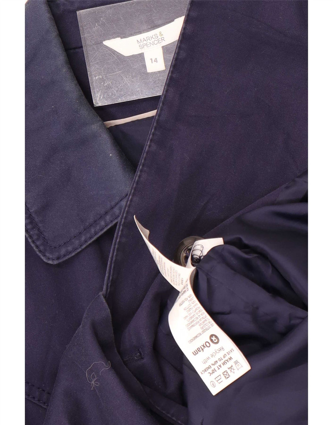 Marks & Spencer Trench court pour femme UK 14 Bleu marine moyen