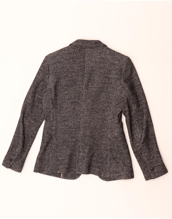 Massimo Dutti Veste Blazer 1 Bouton Femme EU 40 Pied-de-Poule Gris Moyen