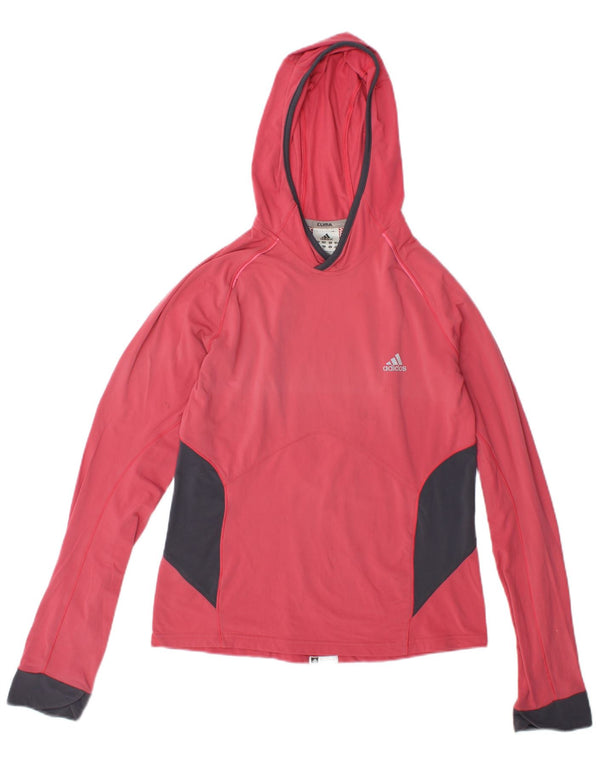 Adidas Pull à capuche pour femme UK 12 Nylon rose moyen colour block