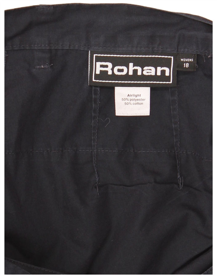Rohan Pantalon cargo droit pour femme UK 18 XL W34 L29 Bleu marine Polyester