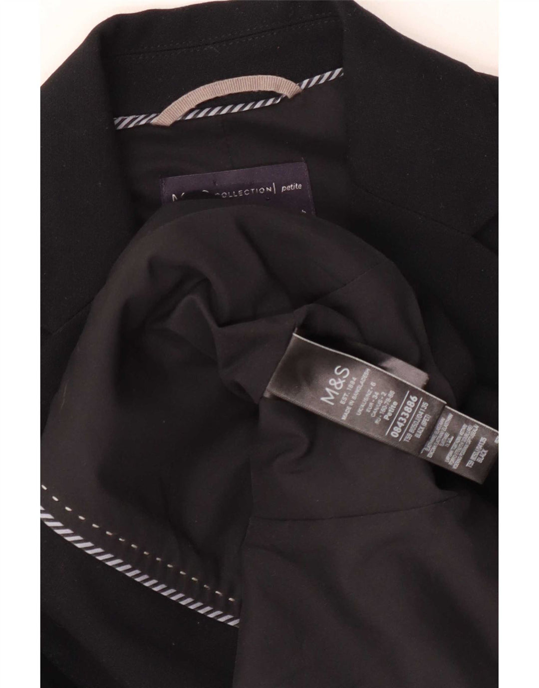 Marks & Spencer Veste blazer à 2 boutons pour femme UK 6 XS Noir Polyester