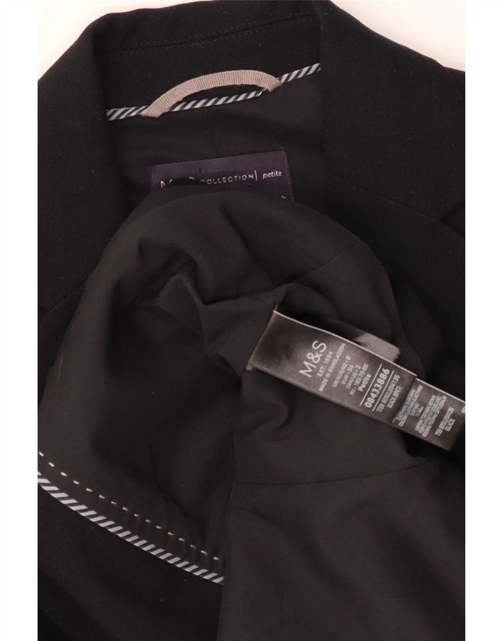 Marks & Spencer Veste blazer à 2 boutons pour femme UK 6 XS Noir Polyester