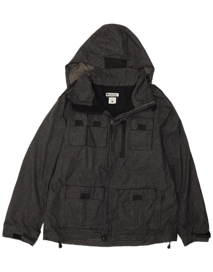 Columbia Veste utilitaire à capuche pour homme UK 40 Large Gris Polyamide