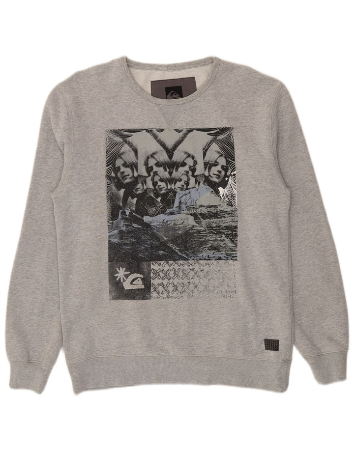 Quiksilver Sweat-shirt graphique pour homme, grand, gris, coton