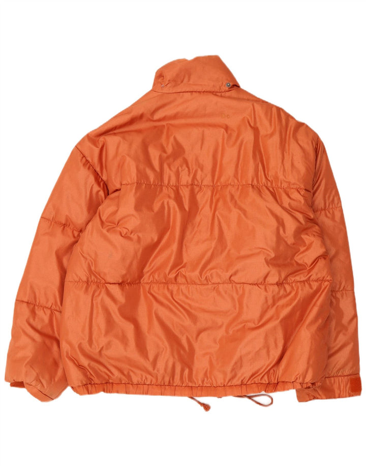 vintage Mens Loose Fit Veste rembourrée UK 40 Grand Orange Polyamide