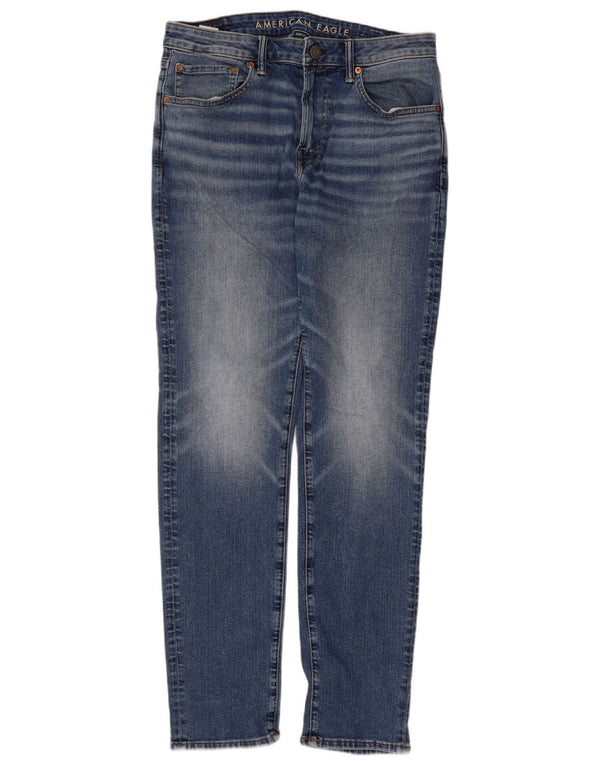 American Eagle Mens Airflex Slim Jeans W34 L34 Bleu Coton