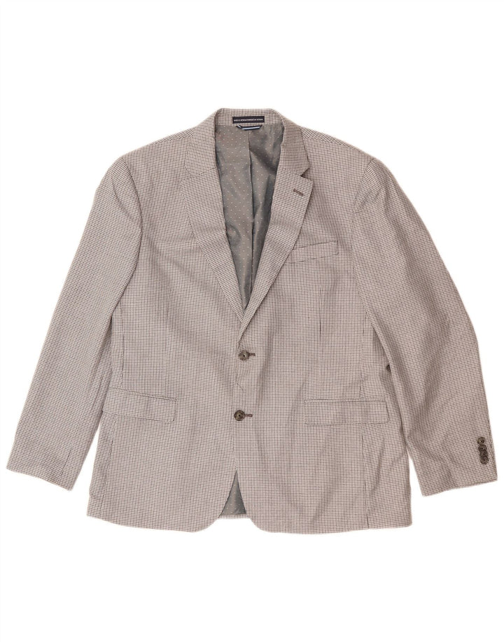 Tommy Hilfiger Veste blazer à 2 boutons pour homme US 42 XL Gris à carreaux Polyester