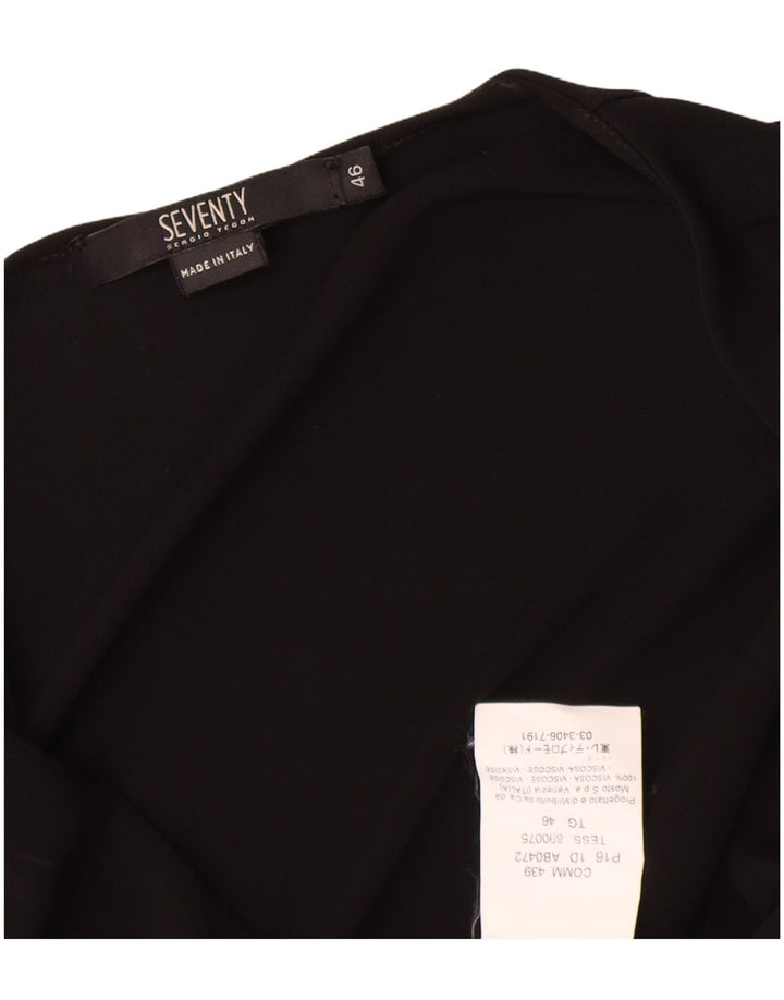 Seventy Femme Robe Longue Sans Manches IT 46 Large Noir Viscose