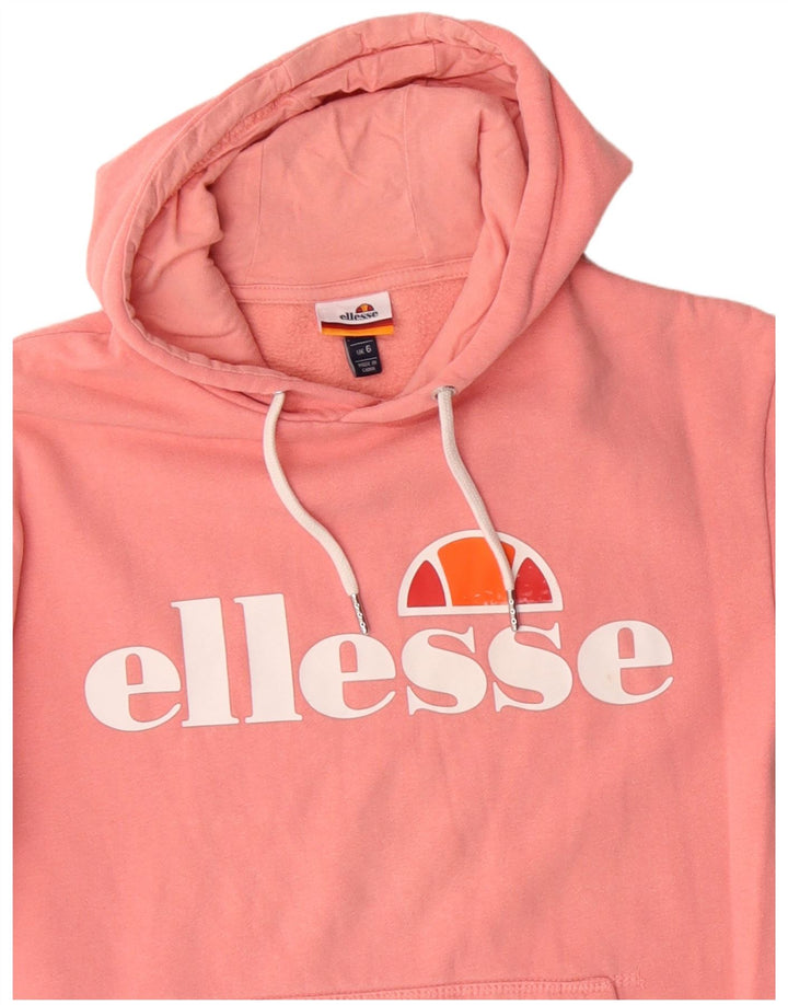 ELLESSE Pull à capuche graphique pour femme UK 6 XS Rose Coton
