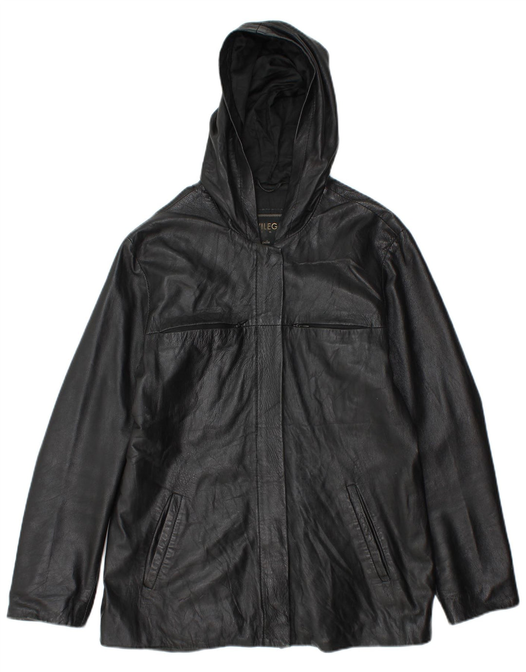 Privilegi Veste en Cuir Femme IT 46 Grand Cuir Noir