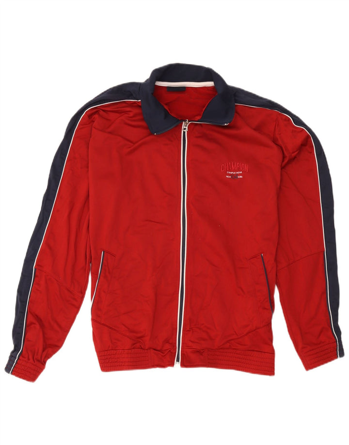 Champion Veste de survêtement pour femme UK 16 Large Rouge Colorblock Polyester