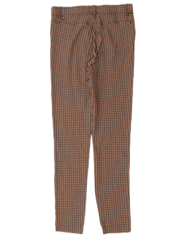 Zara Pantalon décontracté skinny pour femme Medium W28 L27 Marron Viscose pied-de-poule