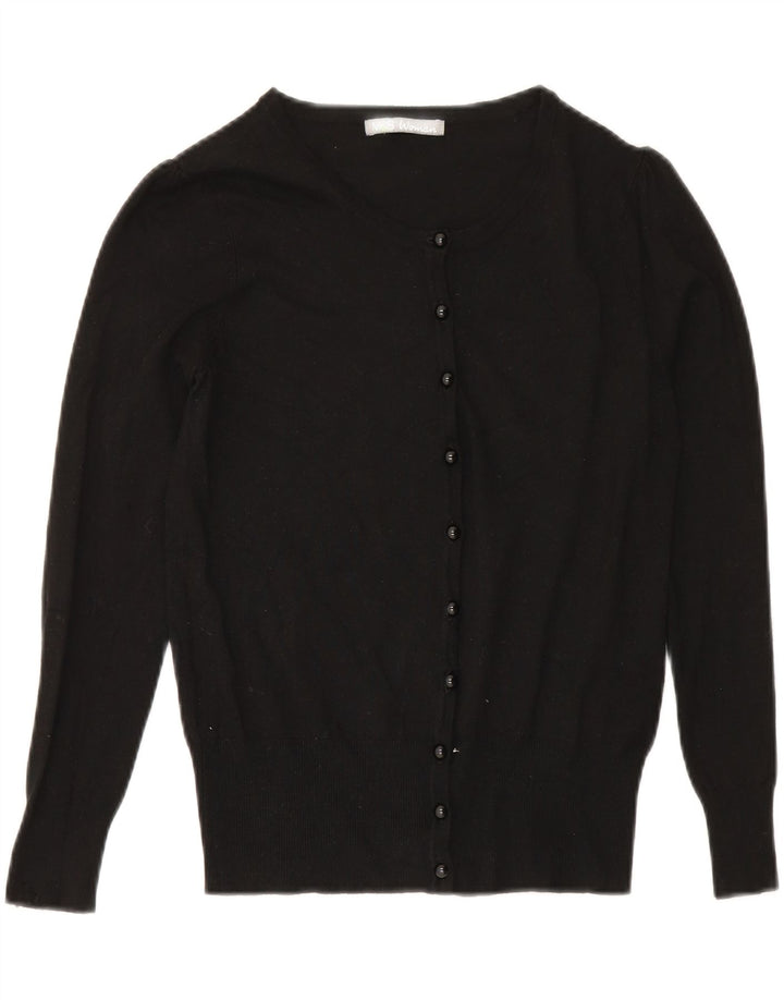 Marks & Spencer Pull Cardigan Femme UK 10 Petit Viscose Noir