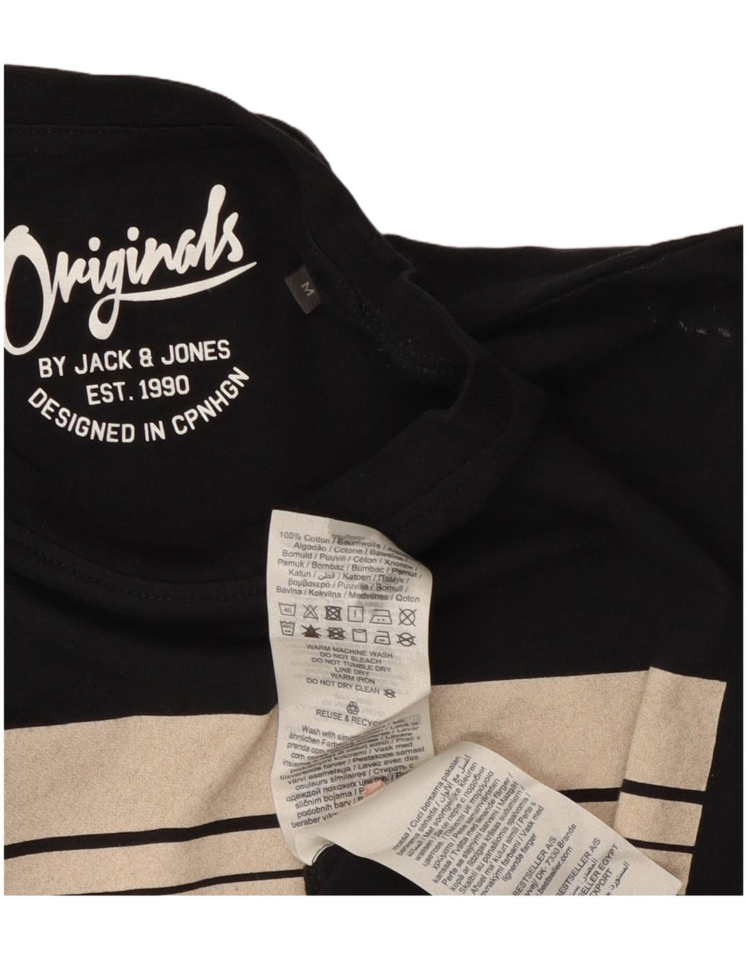 Jack & Jones T-Shirt Graphique Homme Noir Moyen Coton
