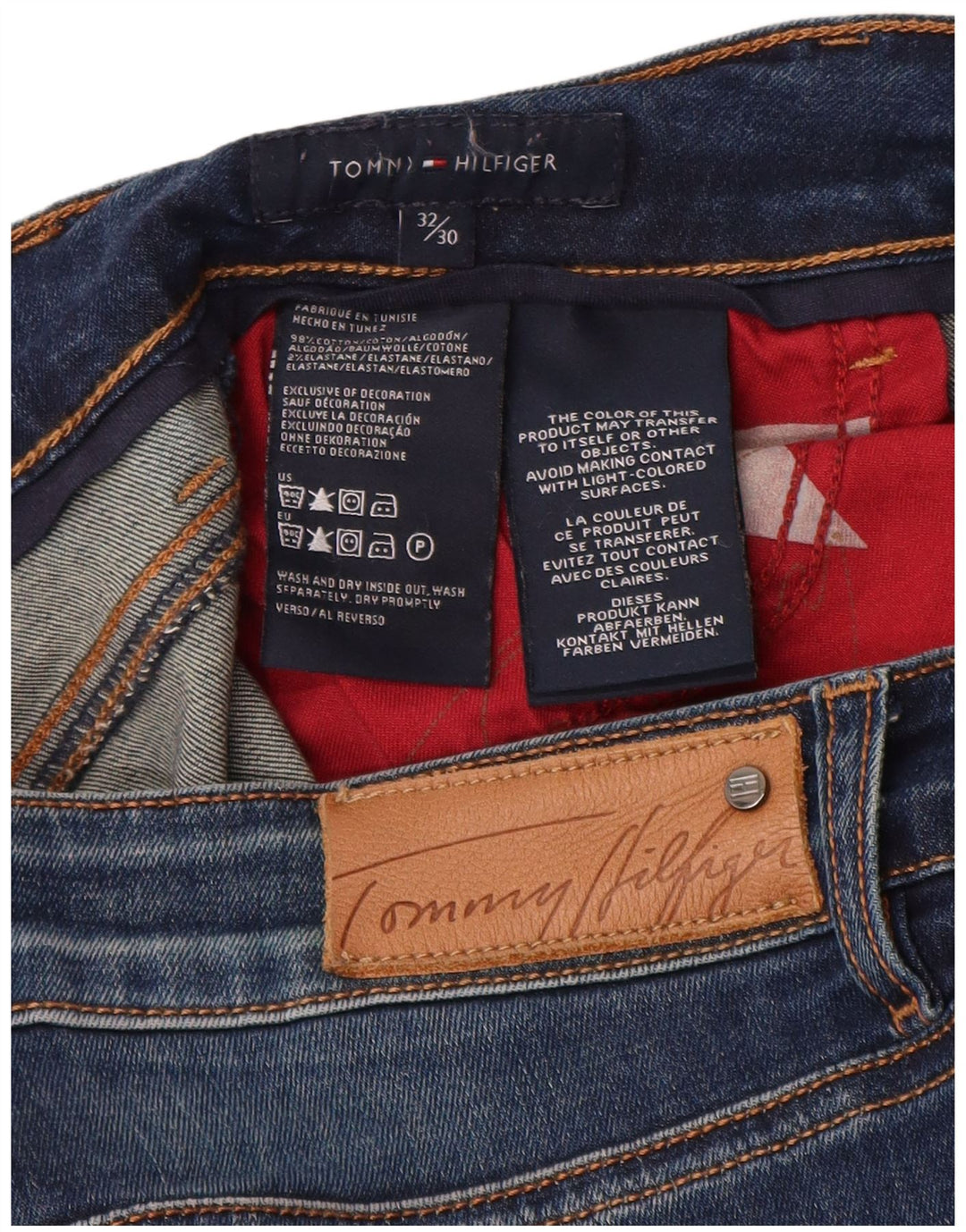 Tommy Hilfiger Jean Bootcut Femme W32 L30 Bleu Marine Coton