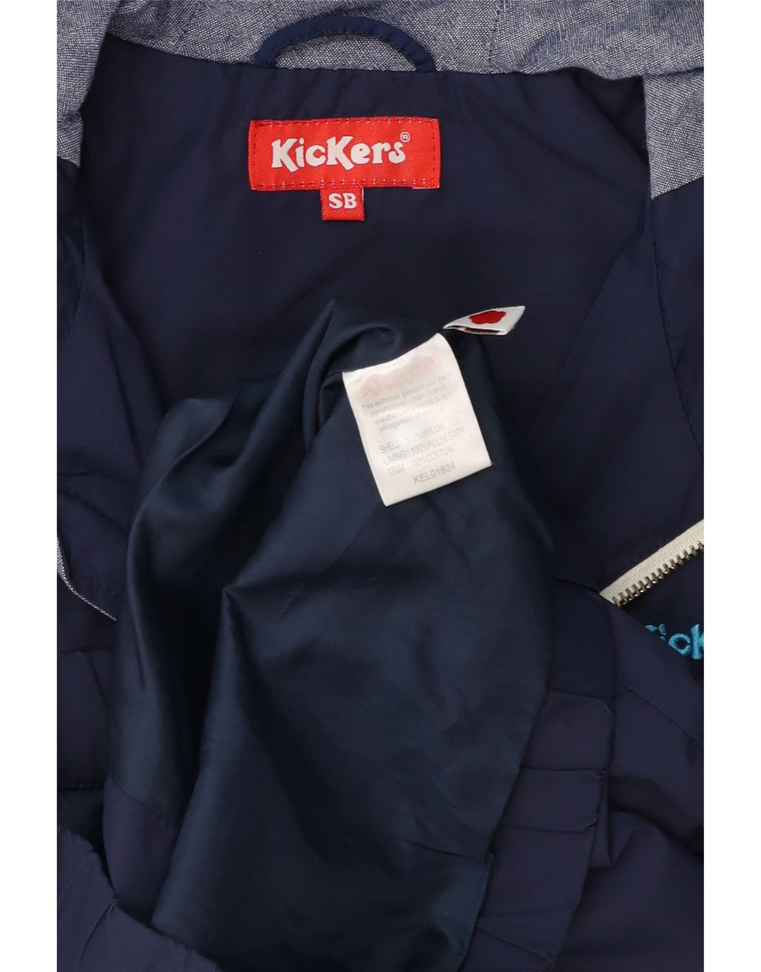 Kickers Veste coupe-vent à capuche pour garçon 7-8 ans Petit nylon bleu marine