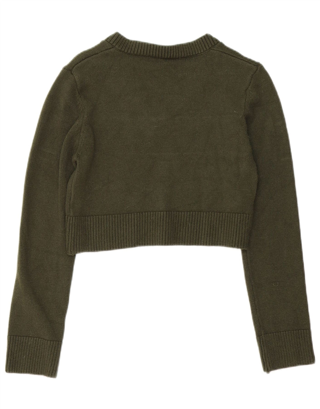 Zara Pull court pour femme UK 12 Viscose vert moyen