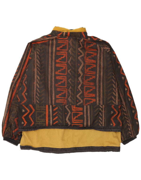 vintage Mens Hooded Anorak Jacket UK 40 Grand Multicolore Géométrique