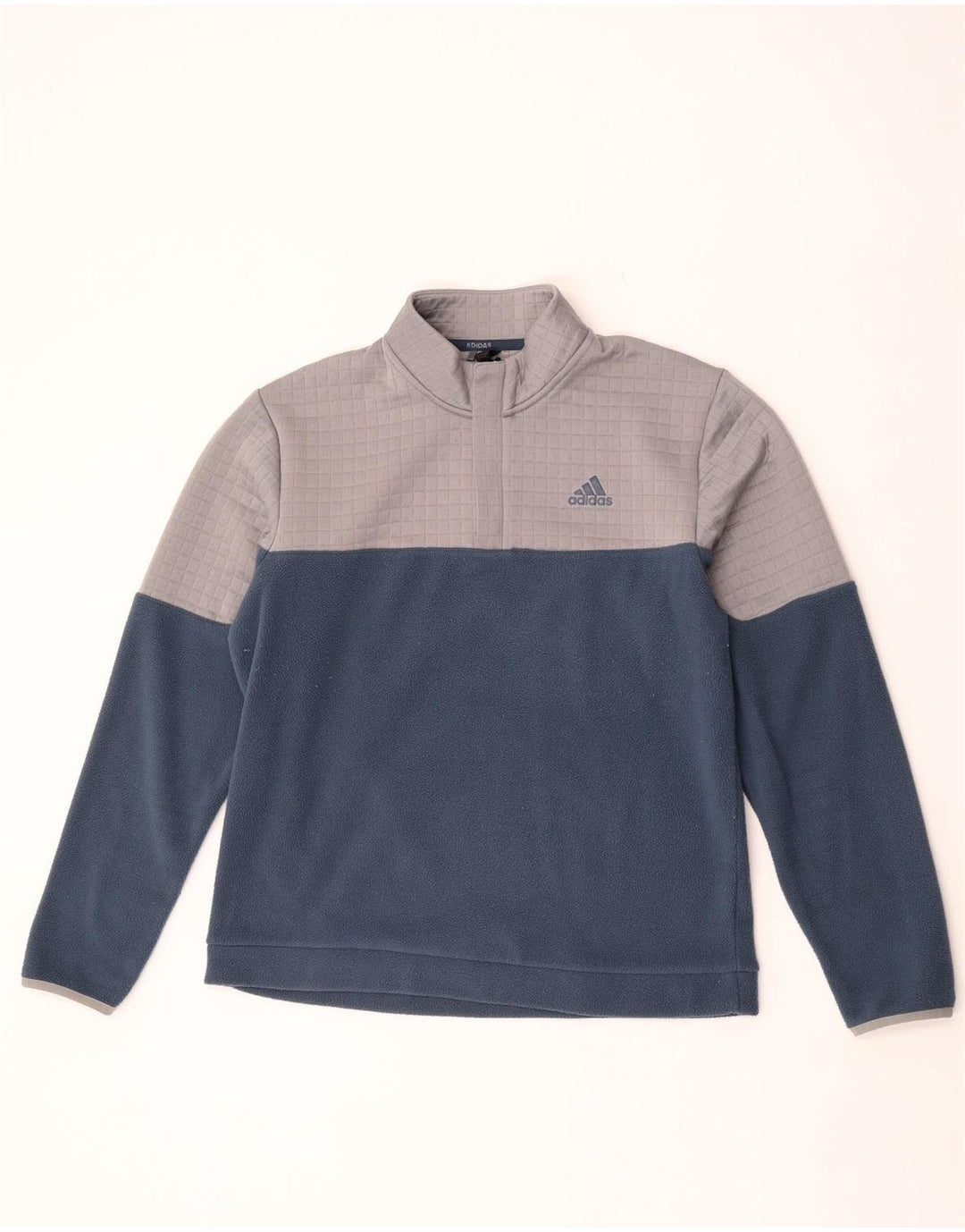 Adidas Pull polaire à col zippé pour homme Bleu marine moyen Polyester colour block