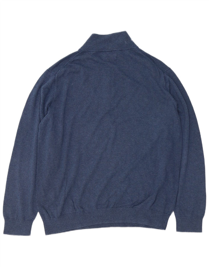 Gant Pull col zippé homme 2XL bleu marine coton